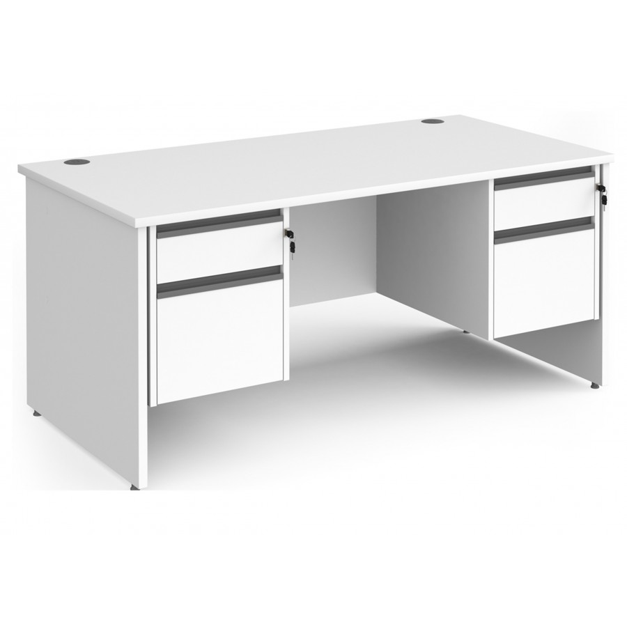 Harlow Panel End Straight Desk with 2 x Two Drawer Pedestals